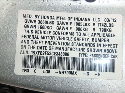 2012 Honda Civic Replacement Parts